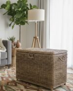 coffre à linge en fibres végétale