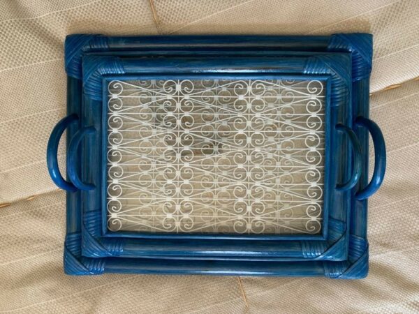 série de 2 plateaux fer forgé